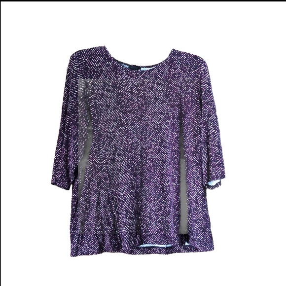 J Jill Weaver Collection Scoop Neck Printed 3/4 Sleeve Blouse - M - Picture 1 of 11